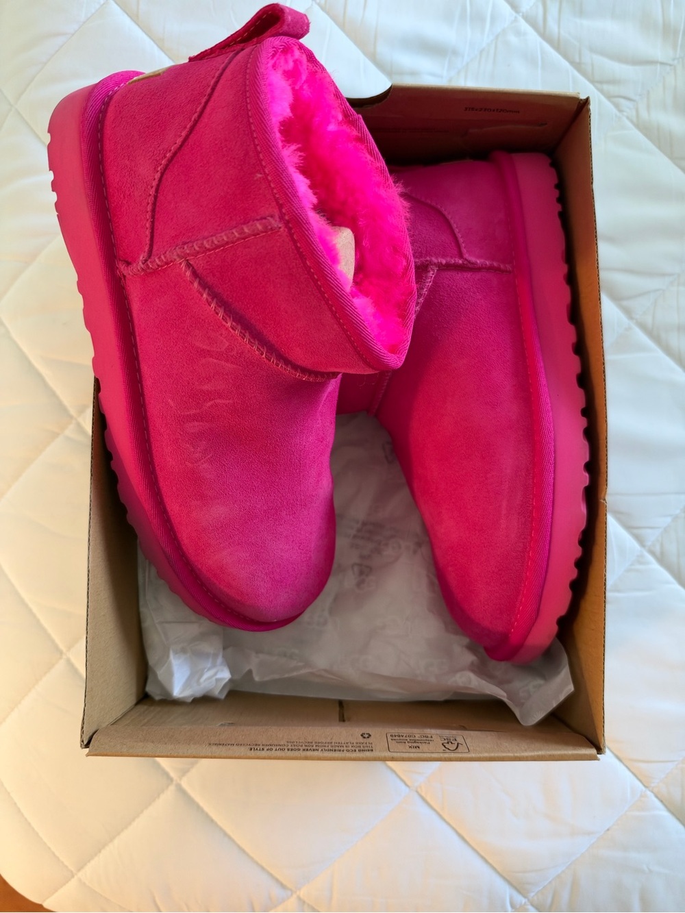 Bright UGG Pink Cozy Shearling-Lined Boots